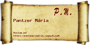 Pantzer Mária névjegykártya